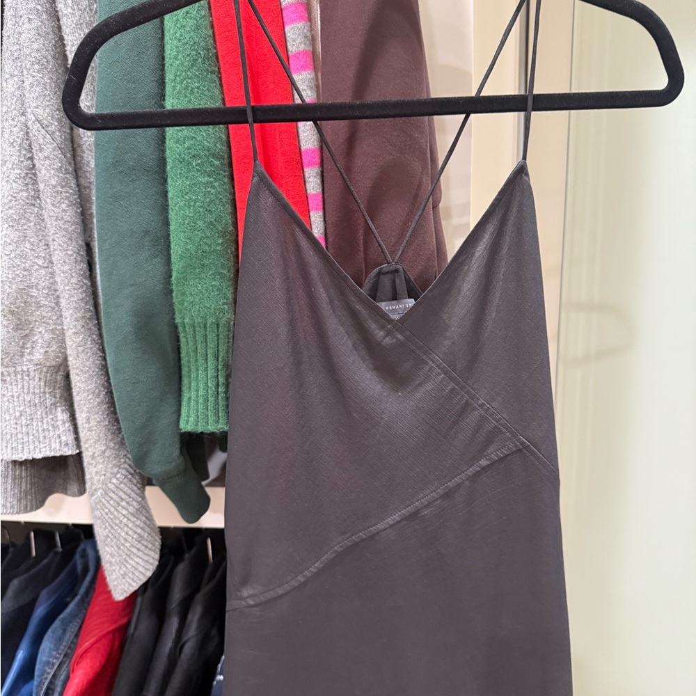 Elegant Black silk Spaghetti Strap Top